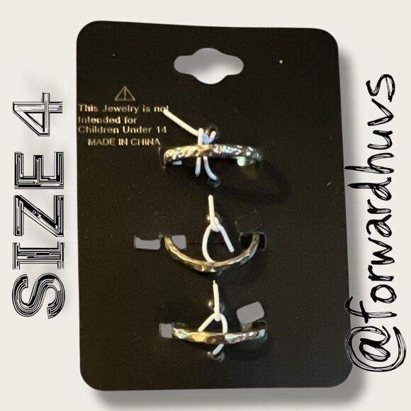 Bundle Sale 3 for $15 | Accessory Label Nickel Free Ring Set of 3 - Size 4 - Picture 3 of 7